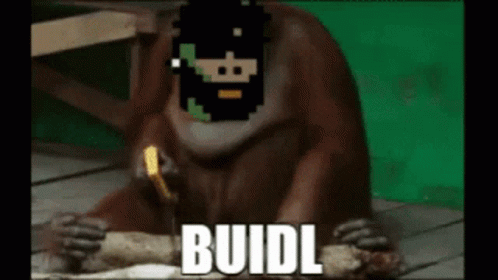 Building Monkey Sawing Buidl GIF