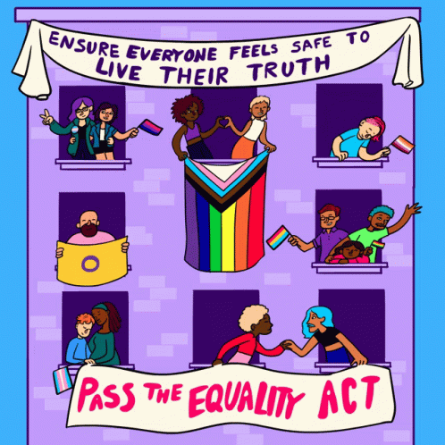 Building With Banner Ensure Everyone Feels Safe To Live Their Truth GIF