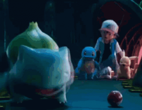 Bulbasaur Approaching Ash Ketchum GIF