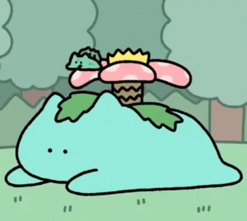 Bulbasaur Jumping On Venusaur Flower GIF
