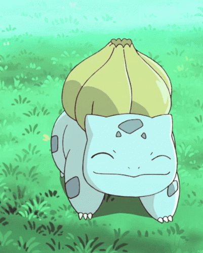 Bulbasaur Smiling With Eyes Close GIF