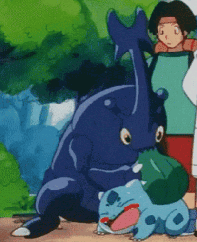 Bulbasaur Tickled By Heracross GIF