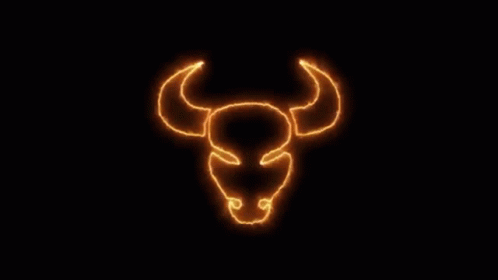Burning Bull Head Outline GIF