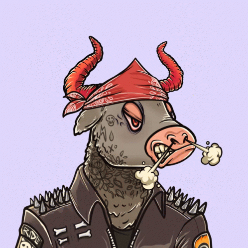 Different Cartoon Faces Of Bull GIF