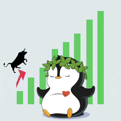 Bull Metrics Going Up Pudgy Penguin GIF