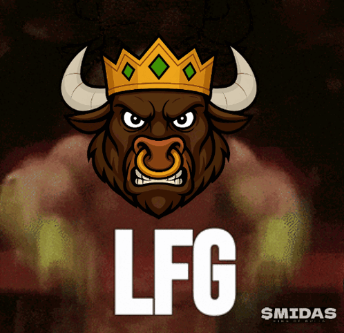 Bull With Crown And LFG GIF