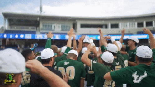 Bullpen Baseball Players Celebrating Win