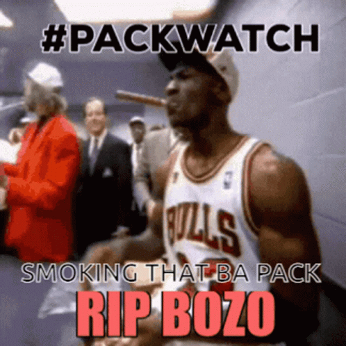 Bulls Jersey Man Smoking Cigar #Packwatch Smoking That Ba Pack Rip Bozo GIF