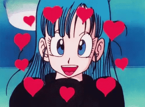 Bulma Dragon Ball Spinning Heart GIF