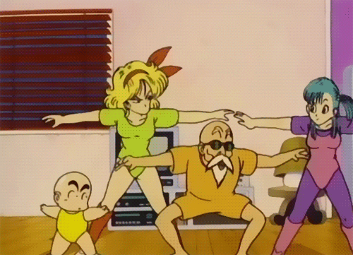 Bulma Master Roshi Working Out GIF