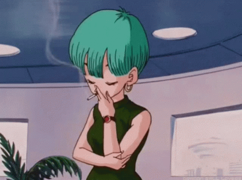 Bulma Smoking Cigarette GIF