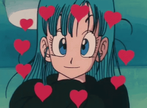 Bulma Spinning Heart GIF