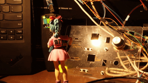 Bulma Talking On Phone Stop Motion Animation GIF