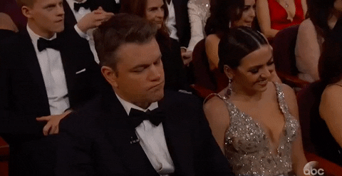 Bummed Matt Damon At Oscar Awards GIF