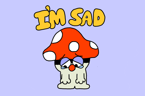 Bummed Mushroom Wiping Its Tears GIF