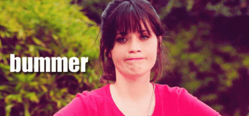 Bummer Zooey Deschanel GIF