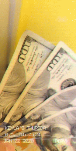 Bunch Of 100 Dollar Bills On Yellow Background GIF
