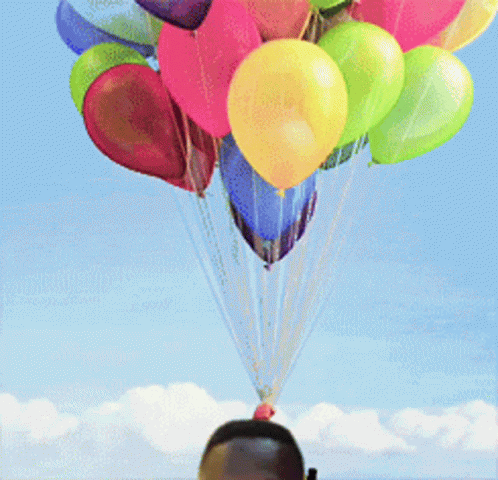 Bunch of Balloons Hanging from String