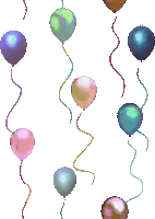 Bunch of Balloons with Ribbons
