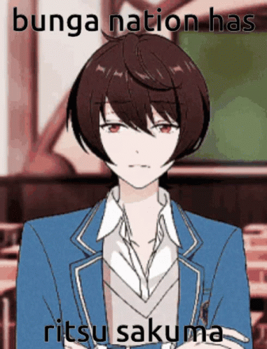 Bunga Nation Has Ritsu Sakuma Written On A Cartoon Character GIF