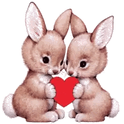 Bunnies Holding Red Heart