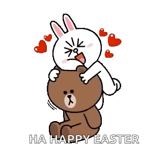 Bunny And Bear Stickers Funny Hug GIF