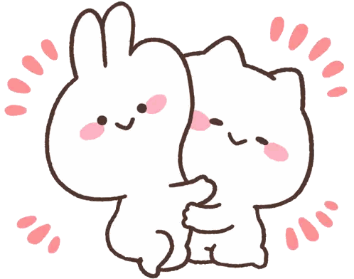 Bunny and Cat Hugging