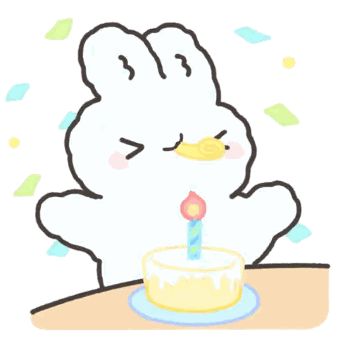 Bunny Blowing Out Birthday Candle