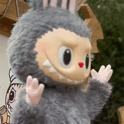 Bunny Costume Stuffed Animal Waving GIF