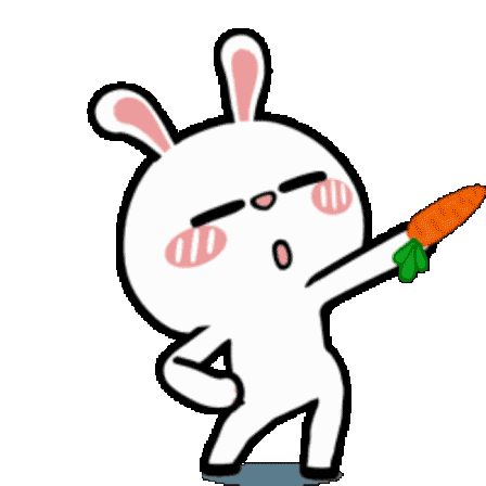 Bunny Dancing Carrot Pointing Upward GIF