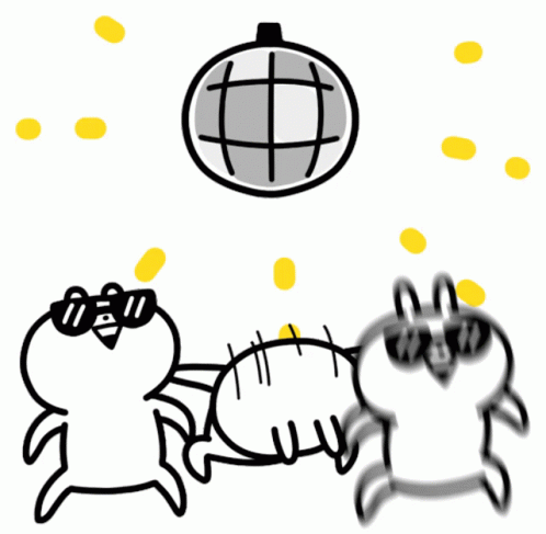 Bunny Dancing Under The Party Ball GIF