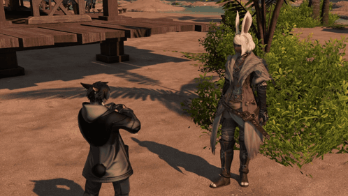 Bunny Eared Man And Another In Video Game GIF