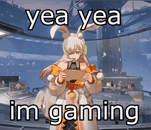 Bunny Ears Girl Controller Yea Yea Im Gaming