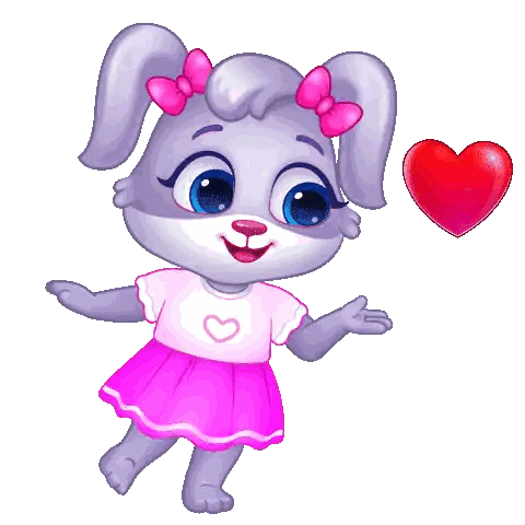 Bunny Girl Holding Red Heart