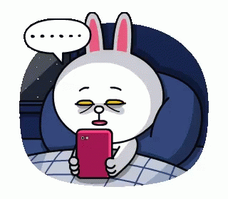 Bunny Holding Cell Phone With Speech Bubble