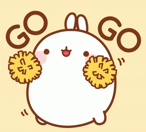 Bunny Holding Pom Poms Go N Go GIF