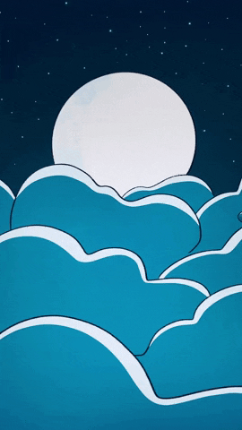 Bunny Hopping Above Clouds At Night GIF