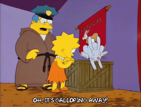 Bunny Hopping The Simpsons Lisa Chief Wiggum GIF