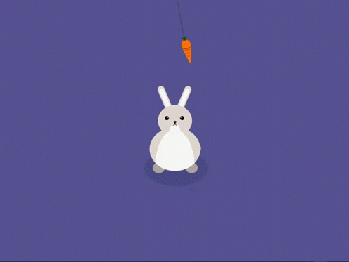 Bunny Hopping To Reach Hanged Carrot GIF