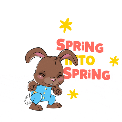 Bunny Jumping Happy Spring GIF