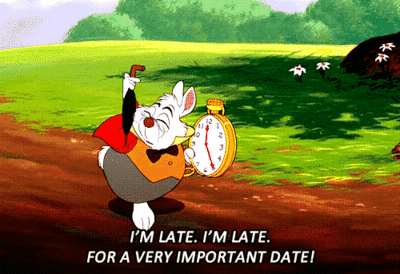 Bunny Late Alice In Wonderland GIF