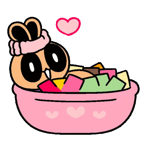 Bunny Laying in Candy Bowl