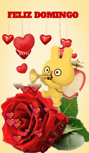 Bunny Playing Trumpet Feliz Domingo GIF