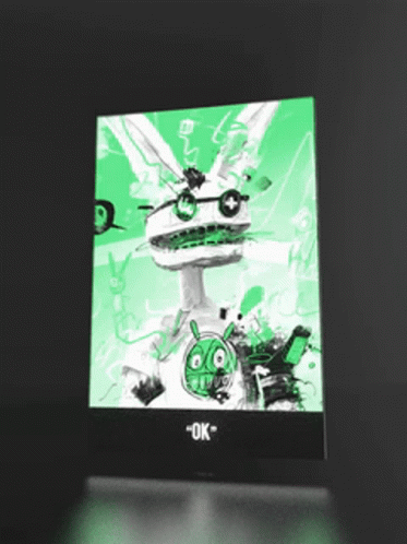 Bunny Poster Says OK GIF