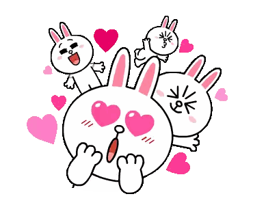 Bunny Rabbits With Pink Hearts in Eyes