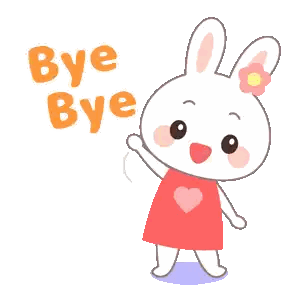 Bunny Saying Bye Bye with Flower
