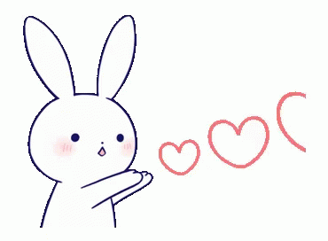 Bunny Shower Heart You GIF
