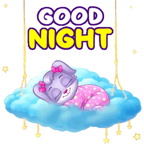 Bunny Sleeping on Cloud Good Night