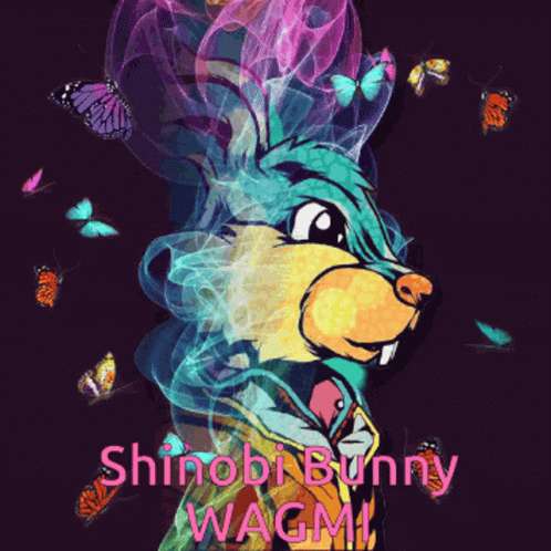 Bunny With Butterflies Shinobi Bunny Wagmi GIF