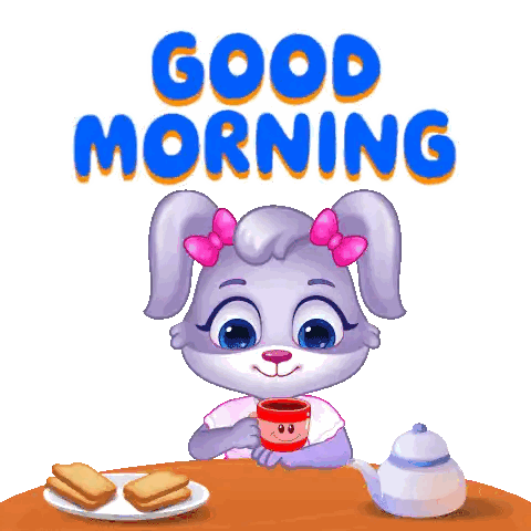 Bunny With Coffee Good Morning